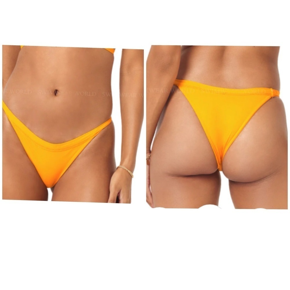 NWT L*Space Camdyn Bikini Bitsy Bikini Bottom Vibrant Mango Color Womens Size XS